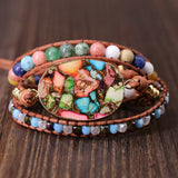 Chunky Stone Bracelet with Elegant Charm - Natural Stone Jewelry