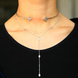 Stone Chrysocolla Kolye Collares Delicate Cz Charm Layer Pendant Necklaces