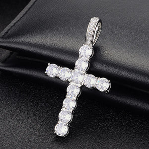 Stone Cross Women's Pendant Necklace - Elegant Senior Wear