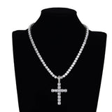 Stone Cross Women's Pendant Necklace - Elegant Senior Wear