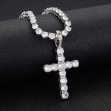 Stone Cross Women's Pendant Necklace - Elegant Senior Wear