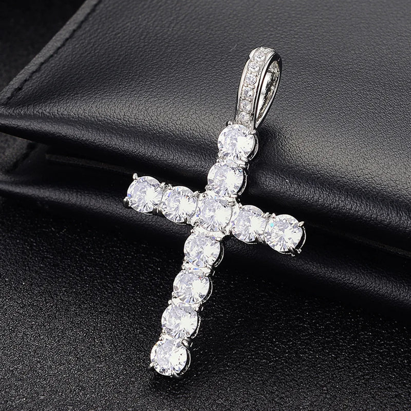 Stone Cross Women's Pendant Necklace - Elegant Senior Wear