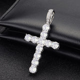 Stone Cross Women's Pendant Necklace - Elegant Senior Wear