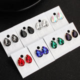 Stone Crystal Water Drop Earring Studs Women Jewelry Girl