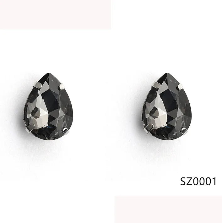 Stone Crystal Water Drop Earring Studs Women Jewelry Girl