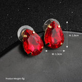 Stone Crystal Water Drop Earring Studs Women Jewelry Girl