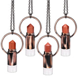 Stone Essential Oil Diffuser Necklace with Healing Crystal Point Pendant