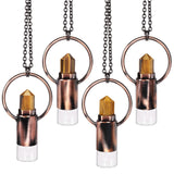 Stone Essential Oil Diffuser Necklace with Healing Crystal Point Pendant