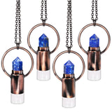 Stone Essential Oil Diffuser Necklace with Healing Crystal Point Pendant