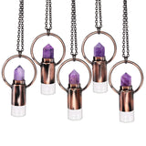 Stone Essential Oil Diffuser Necklace with Healing Crystal Point Pendant