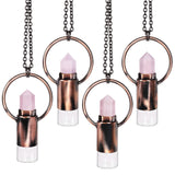 Stone Essential Oil Diffuser Necklace with Healing Crystal Point Pendant