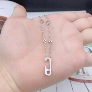 Stone Movable Necklace 925 Sterling Silver Pendant Necklace