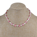 Stone Necklace Jewelry Natural Pearl Heart Shape Crystal Necklace