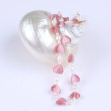 Stone Necklace Jewelry Natural Pearl Heart Shape Crystal Necklace