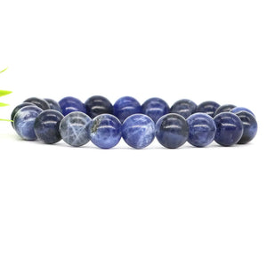 Sodalite Crystal Round Beads Bracelet Chakra Healing Energy Stretch DIY Jewelry