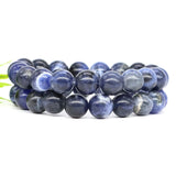 Sodalite Crystal Round Beads Bracelet Chakra Healing Energy Stretch DIY Jewelry