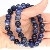 Sodalite Crystal Round Beads Bracelet Chakra Healing Energy Stretch DIY Jewelry