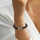 Stone Volcanic Rock Dumbbell Beads Bracelet Jewelry