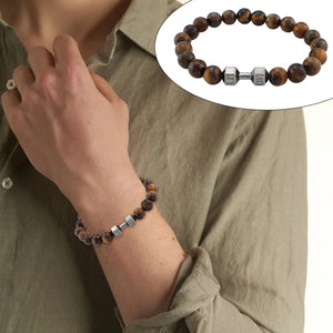 Stone Volcanic Rock Dumbbell Beads Bracelet Jewelry