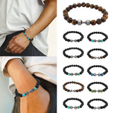 Stone Volcanic Rock Dumbbell Beads Bracelet Jewelry