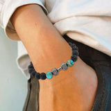 Stone Volcanic Rock Dumbbell Beads Bracelet Jewelry