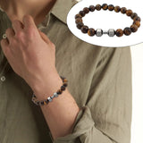 Stone Volcanic Rock Dumbbell Beads Bracelet Jewelry