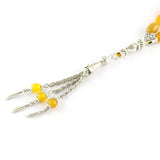 Yellow Agates Bead Tassel Pendant Islamic Muslim Tasbih Rosary