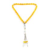 Yellow Agates Bead Tassel Pendant Islamic Muslim Tasbih Rosary