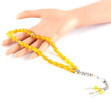 Yellow Agates Bead Tassel Pendant Islamic Muslim Tasbih Rosary