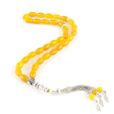 Yellow Agates Bead Tassel Pendant Islamic Muslim Tasbih Rosary