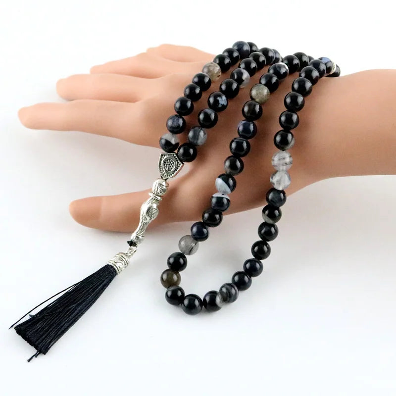 Agate Round Decorative Beads 99 Islamic Rosary Muslim Tasbeeh Jewelry