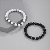 Stone bead Couple Bracelet Armband Mens Jewelry