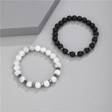 Stone bead Couple Bracelet Armband Mens Jewelry