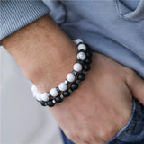 Stone bead Couple Bracelet Armband Mens Jewelry