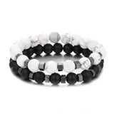 Stone bead Couple Bracelet Armband Mens Jewelry