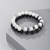 Stone bead Couple Bracelet Armband Mens Jewelry