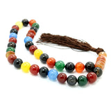 12mm Agate Stone Bracelet 33 Beads Islamic Muslim Tasbih Allah Ladies Tesbih
