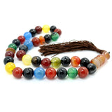 12mm Agate Stone Bracelet 33 Beads Islamic Muslim Tasbih Allah Ladies Tesbih