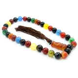 12mm Agate Stone Bracelet 33 Beads Islamic Muslim Tasbih Allah Ladies Tesbih