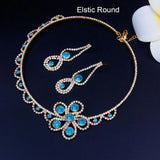 StoneFans Flower Statement Necklace Women Maxi Choker Jewelry