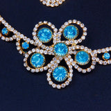 StoneFans Flower Statement Necklace Women Maxi Choker Jewelry