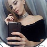 StoneFans Rhinestone Choker Necklace Flower Charm Crystal Necklaces For Women