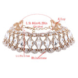 StoneFans Rhinestone Choker Necklace Flower Charm Crystal Necklaces For Women