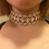 StoneFans Large Rhinestone Choker Necklace for Women Wedding Crystal Statement