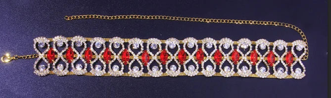 StoneFans Large Rhinestone Choker Necklace for Women Wedding Crystal Statement