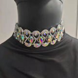 StoneFans Large Rhinestone Choker Necklace for Women Wedding Crystal Statement