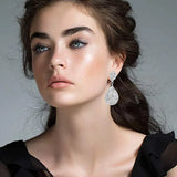 StoneFans Clip On Rhinestone Teardrop Earrings for Women