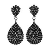 StoneFans Clip On Rhinestone Teardrop Earrings for Women