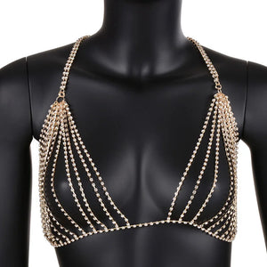 StoneFans Crystal Bra Jewelry Rhinestone Body Chain for Party Beach