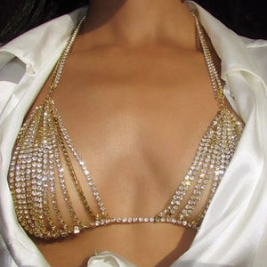 StoneFans Crystal Bra Jewelry Rhinestone Body Chain for Party Beach